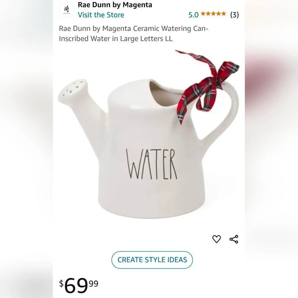 Rae Dunn SHOWER Baby Blue Ceramic Watering Pitcher Jug